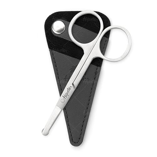 Hipster Nasal Safety Personal Grooming Scissor for Cutting Nose Hair, Beard, Mustache and Eyebrow | Round Tip & Travel Friendly - Image 1