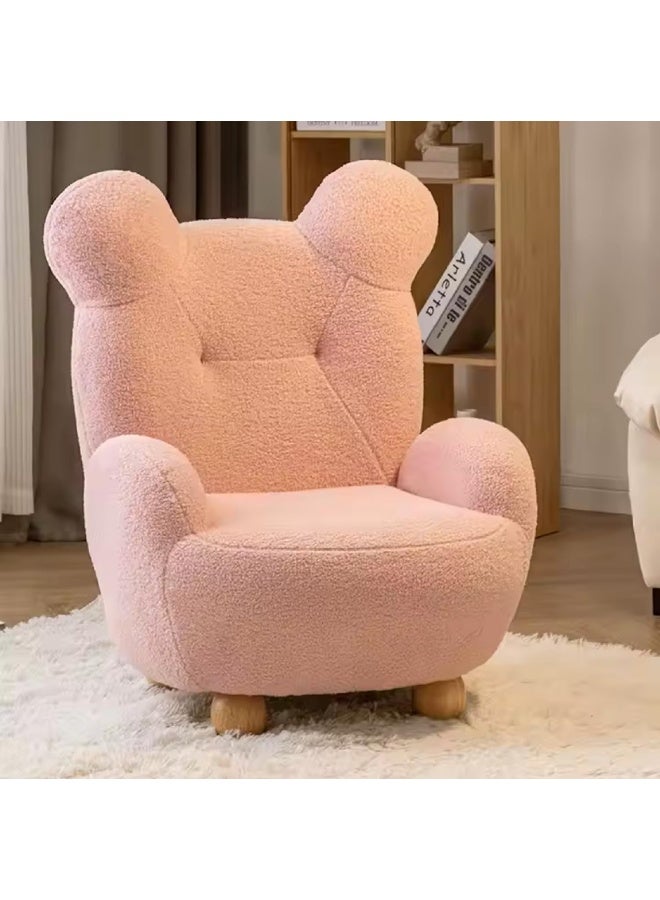 Poppins Home Animal-Themed Children's Sofa Chair with Armrests and Stylish Tufted Upholstery (Pink)  - Image 1