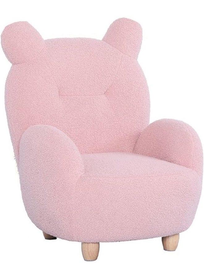 Poppins Home Animal-Themed Children's Sofa Chair with Armrests and Stylish Tufted Upholstery (Pink)  - Image 3