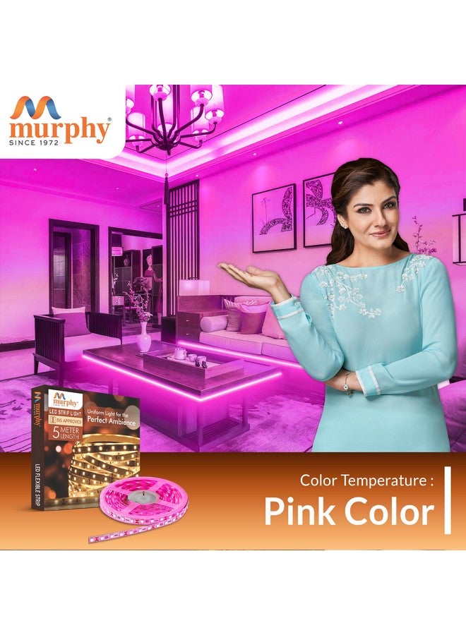 Murphy 25W LED Strip 2835 Cove Light 5 Metre (Pink) with Driver, Pack of 5 - Image 4