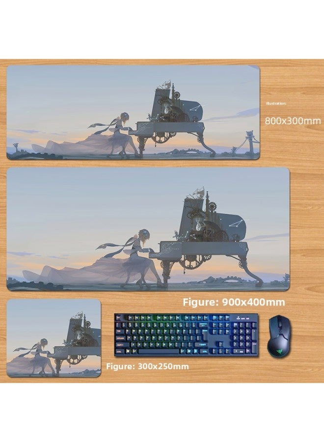 Unlocked Genshin Impact Mouse Pad Extra Large Animation Kamisato Ayaka Thunder General Two-Dimensional Keyboard Computer Game-Color:80x30cm Thickness 3mm-Pattern:YS15  - Image 1