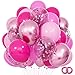 KUULBELA 68Pcs Pink Balloons Kit 12 Inch Metallic Pink Balloon Pink Confetti Balloon and Baby Pink Party Balloons with Ribbons for Birthday Wedding Baby Shower Graduation Decorations - Image 3