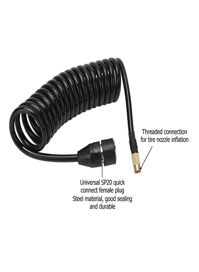 Estink Car Air Pump Hose, 300cm/9.84ft Length PS20 Female Plug Tire Inflator Extension Tube Auto Tire Pump Hose Adapter Replacement for Tire Nozzle Car Motorcycle, Black - Image 4