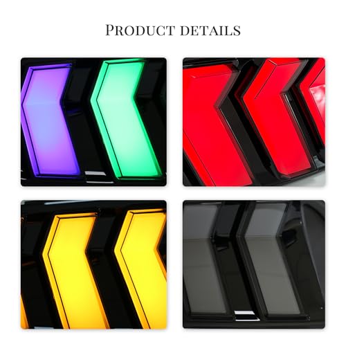 HCMOTIONZ HCmotion LED Tail Lights for Ford Mustang Euro 2015-2023 (6 Lighting Modes), Start UP Animation with Sequential Turn Signal Rear Lamp Kit Assembly (Smoked-RG) - Image 3