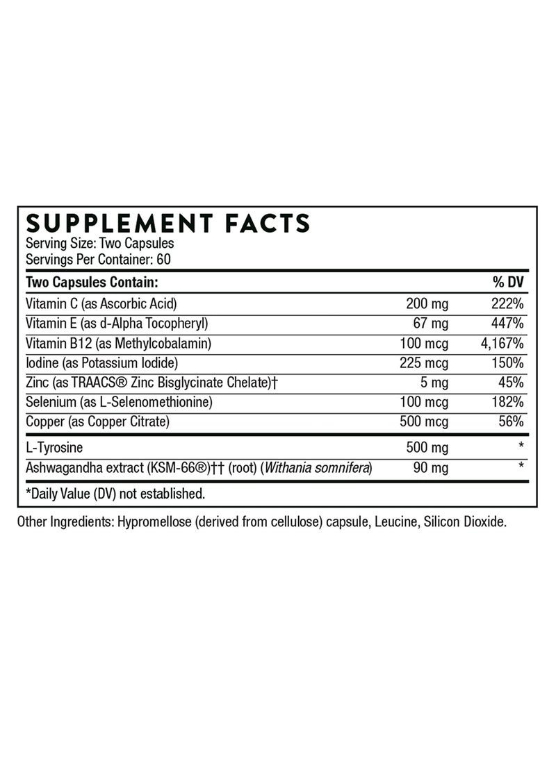 Thorne - Thyrocsin - Thyroid Cofactors - 120 Capsules Dietary Supplement - Image 1