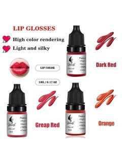 Ybeauty 3 Color Pigment Set For Lip Gloss Permanent Makeup PMU Pigment Ink Microblading Supplies For Lip Tattoo Machine Liquid Lipstick Waterproof Long Lasting Professional Pigment 5ml*3  - Image 4