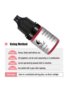 Ybeauty 3 Color Pigment Set For Lip Gloss Permanent Makeup PMU Pigment Ink Microblading Supplies For Lip Tattoo Machine Liquid Lipstick Waterproof Long Lasting Professional Pigment 5ml*3  - Image 2