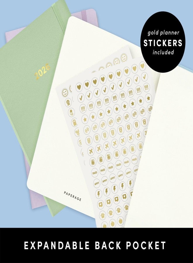 PAPERAGE 2026 Weekly & Monthly Planner, 12 Months (January 2026 - December 2026), 5.6 in x 8 in, Hardcover 2026 Planner with Weekly & Monthly Spreads, Note Pages, Stickers & Back Pocket - Turquoise - Image 5