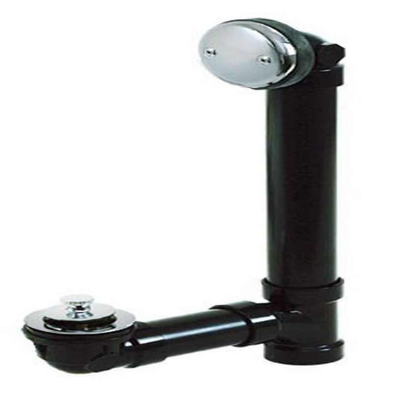 EZFLO 112 Inch Schedule 40 ABS Lift and Lock OneHole Bath Waste Drain Plastic Tubular with Zinc Drain 35291