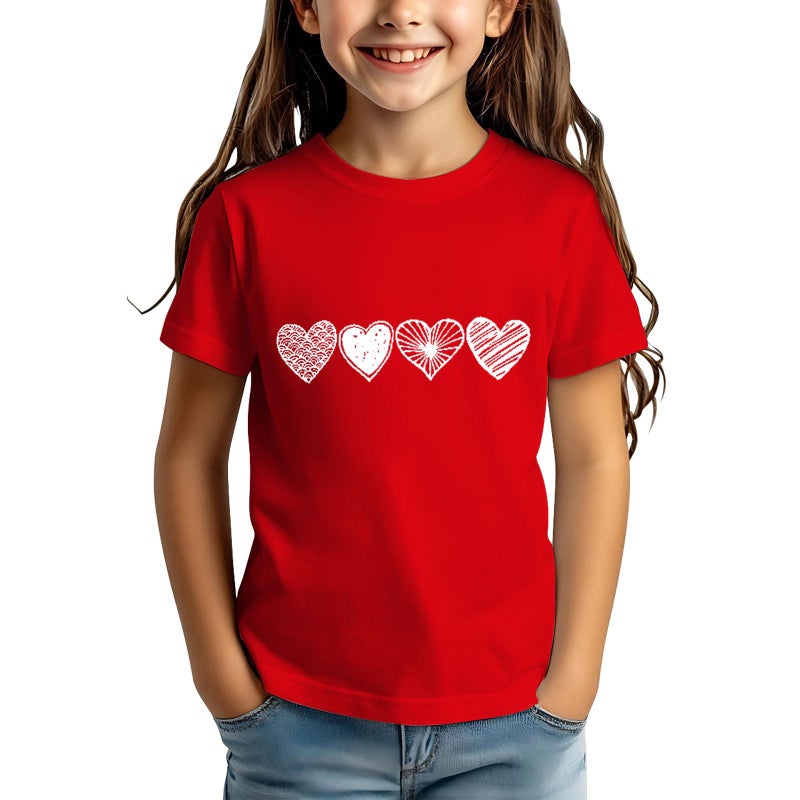 Grezea Kids Valentines Shirtï¼šValentine Cute Love Heart Graphic T-Shirt Valentine's Day Outfit Love Heart Tee - Image 2