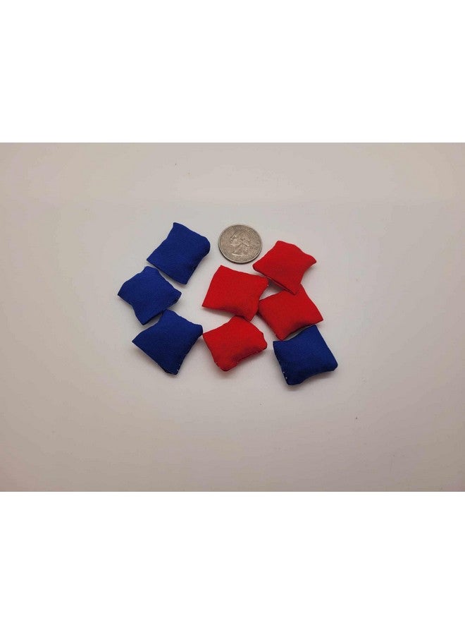 One inch royal blue and red mini cornhole bags tabletop cornhole bean bags quarter size - Image 3