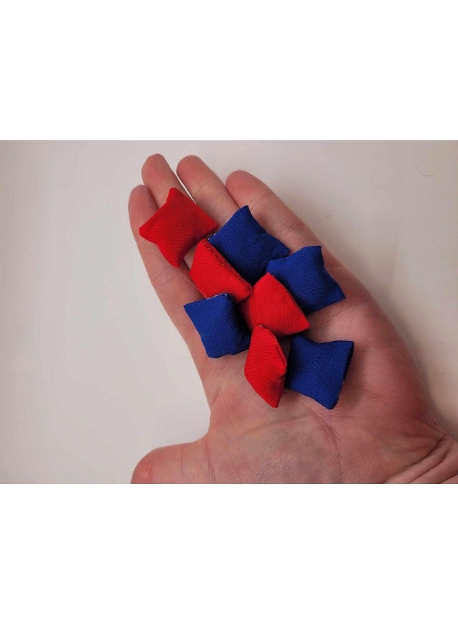One inch royal blue and red mini cornhole bags tabletop cornhole bean bags quarter size - Image 5