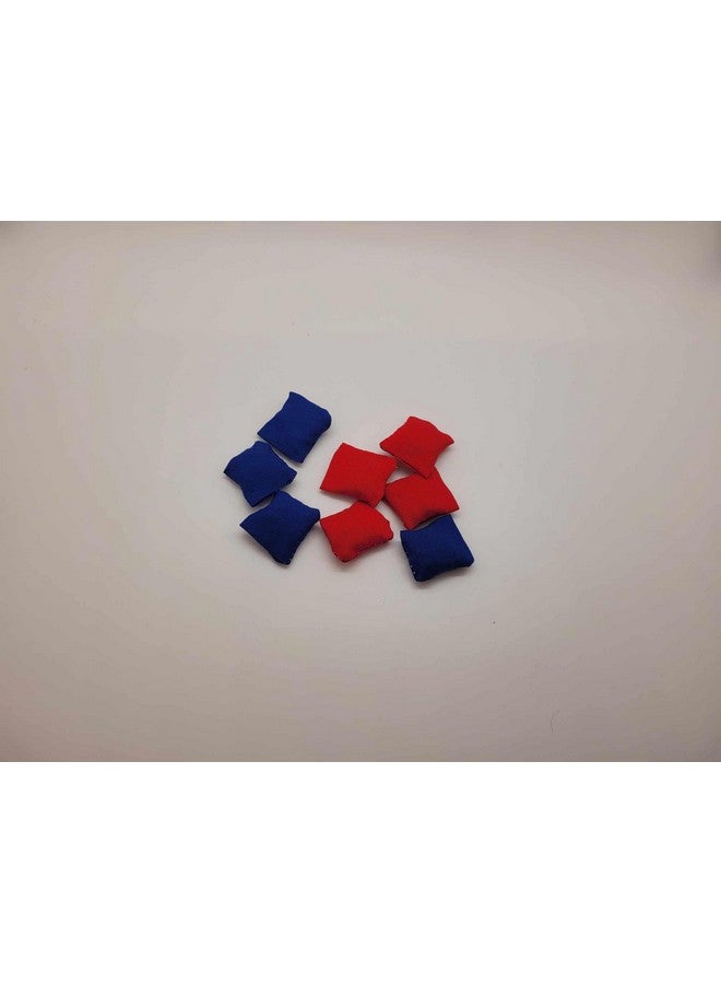 One inch royal blue and red mini cornhole bags tabletop cornhole bean bags quarter size - Image 2