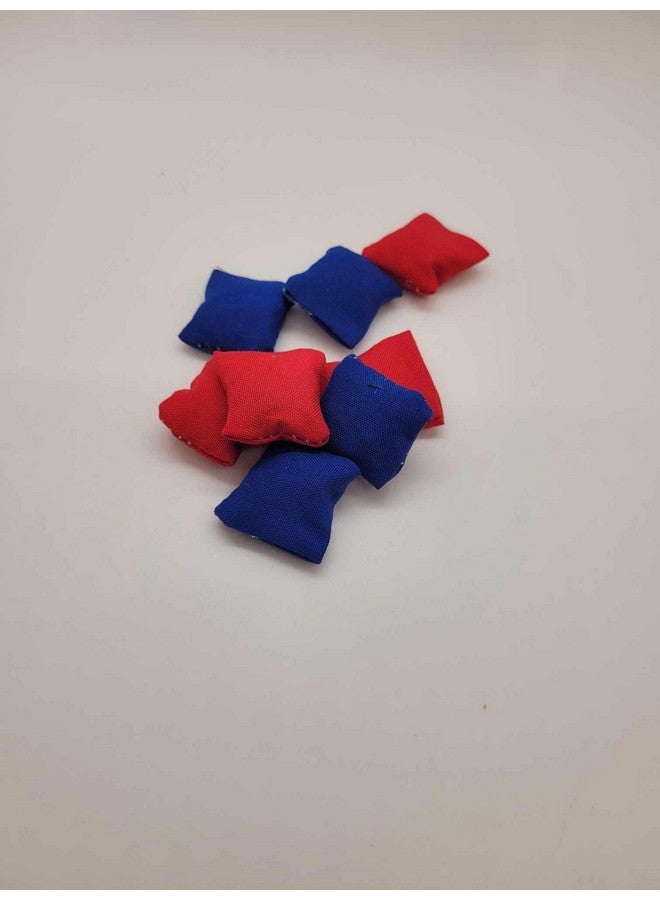 One inch royal blue and red mini cornhole bags tabletop cornhole bean bags quarter size - Image 4