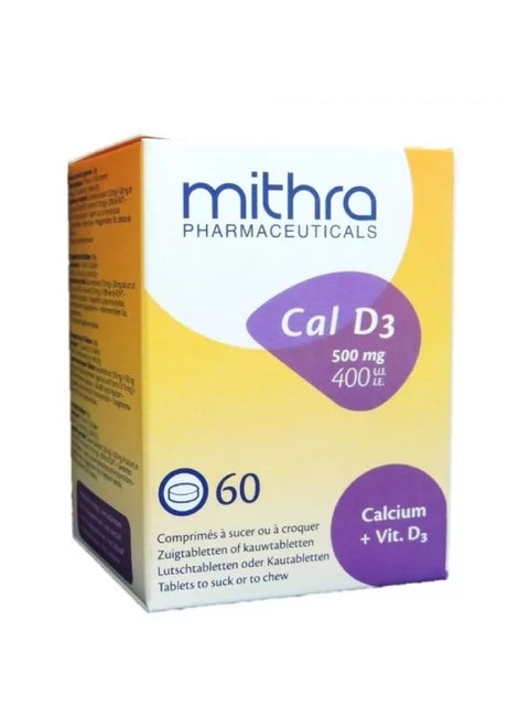 Mithra Calcium + D3 500Mg 60 Chewble Tablet