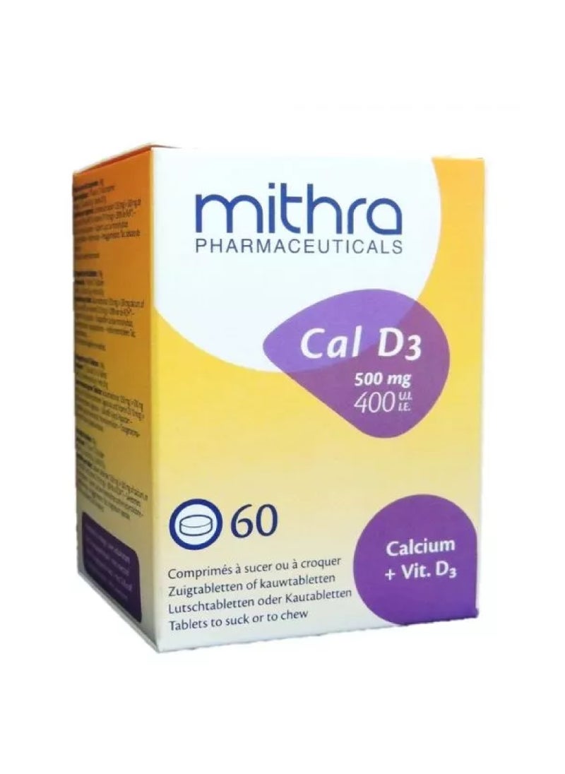 Mithra - Mithra Calcium + D3 500Mg 60 Chewble Tablet - Image 1