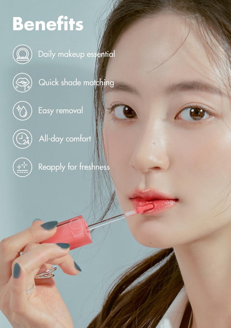 Dewyful Water Tint Lip Gloss 08 berry divine, Long Lasting, Moisturizing Lip Gloss, Natural MLBB Colors, Glow & Moist Finish, Dense Pigment, Daily Makeup, Lightweight Formula - Image 3