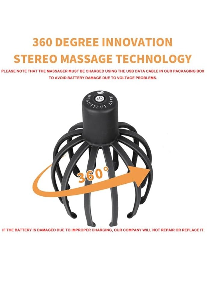 مدلك فروة الرأس الكهربائي مع 3 أوضاع ، مدلك الرأس بزاوية 360 درجة ، خدش الرأس المحمول اللاسلكي للاسترخاء - Image 3