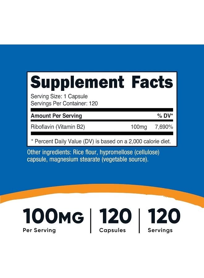 نوتريكوست، فيتامين ب2، 100 ملغ، 120 كبسولة - Image 4