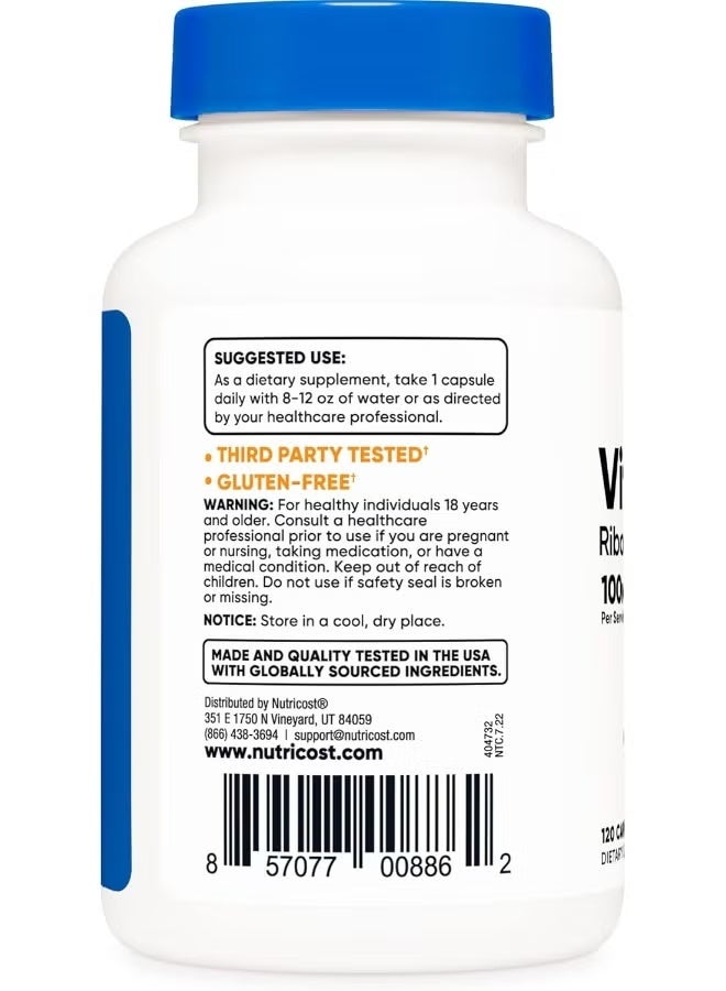 نوتريكوست، فيتامين ب2، 100 ملغ، 120 كبسولة - Image 5
