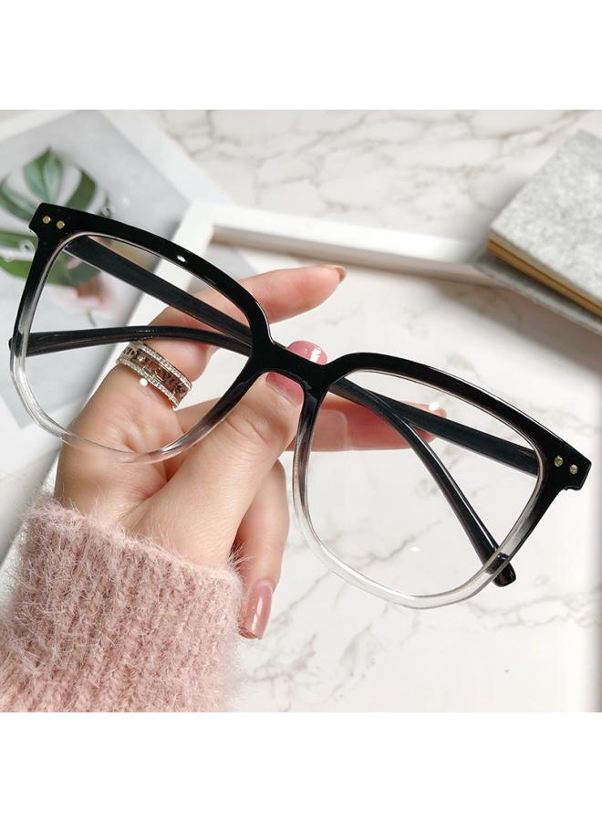 Anti-blue Light Glasses Women's Korean-style Plain Internet Celebrity Irregular Glasses Frame Men's Finished Myopia Glasses Retro Plain Glasses Frame