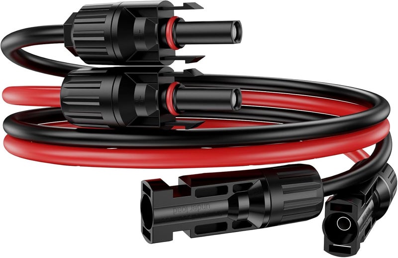 OWINUSTECH 3Ft Solar Cable Solar Extension Cable,10AWG Solar Panel ExtensionCable with Female and Male Connectors,Waterproof Solar ExtensionCable Kit (Red and Black). - Image 1