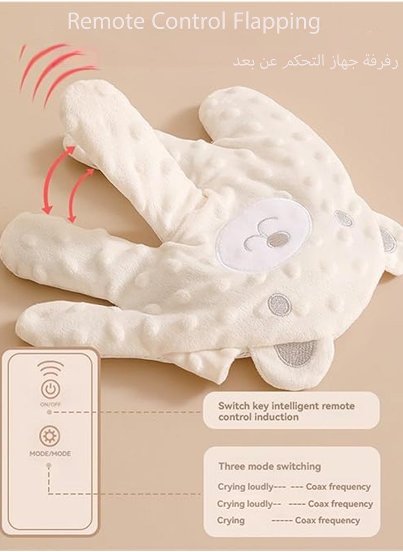 HANAMICHI Baby soothing palm baby pat sleep soothing artifact baby anti-fright pressure pillow anti-flatulence touchable sleeping pillow heating baby sleep soothing device (blue bear)  - Image 5