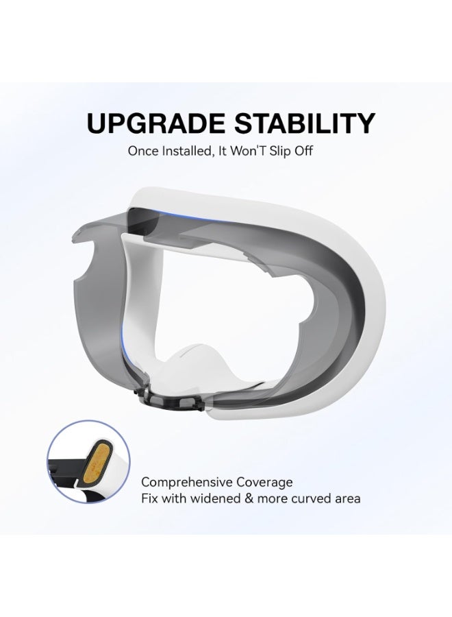 غطاء الوجه السيليكون الواقع الافتراضي وغطاء الأنف المضاد للتسرب لميتا كويست 3 إكسسوارات سماعة الرأس الأصلية ، غطاء وسادة الوجه الواقع الافتراضي لمنع الضوء لسماعة الرأس Oculus Quest 3 (أبيض) - Image 5
