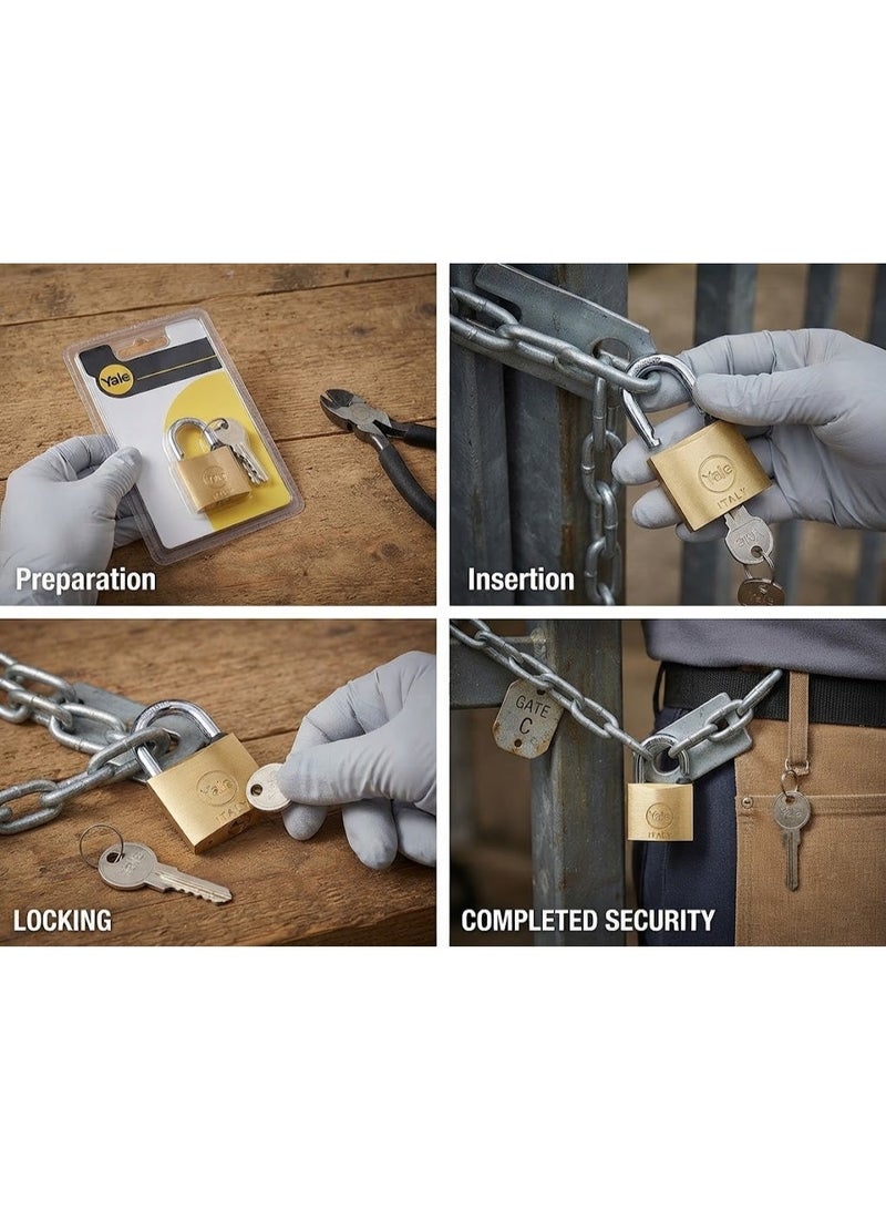 Yale 15-0110-4022-00-0201 110 Series Brass Padlock, 40Mm - Image 2