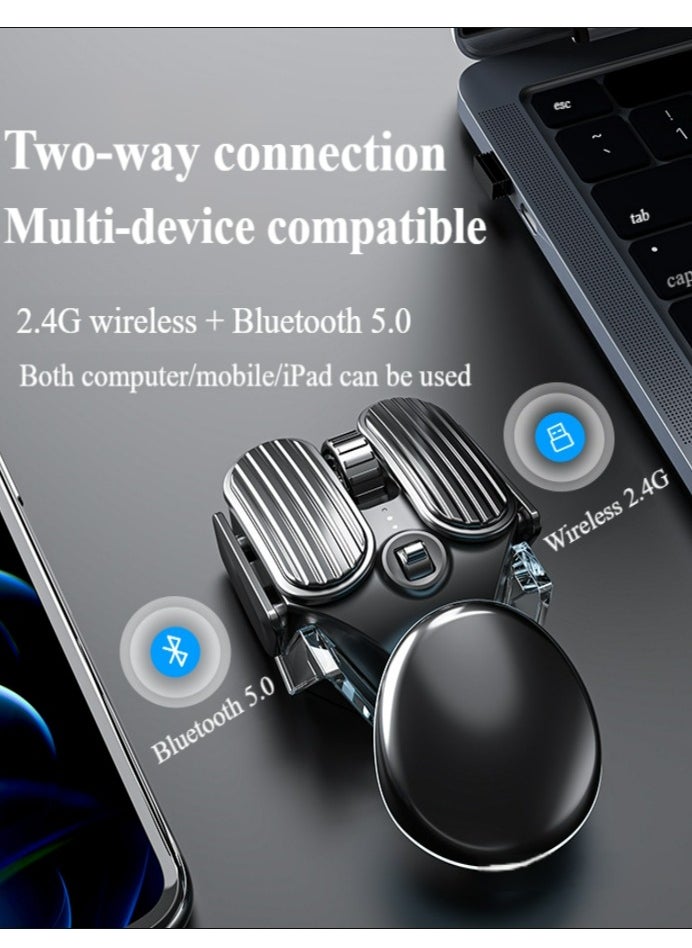 شفاء الحياة ماوس ألعاب بلوتوث، ماوس USB لاسلكي قابل لإعادة الشحن، ماوس ألعاب مزدوج الوضع، مناسب لأجهزة الكمبيوتر المحمولة، ماك، الكمبيوتر الشخصي، إلخ.  - Image 2