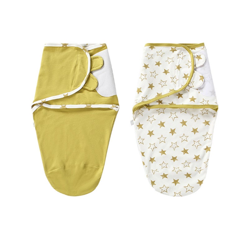 Baby Swaddle Blankets: M Size 100% Cotton Soft Breathable - Womb-like Secure Cozy Adjustable Yellow Baby Receiving Blankets for Newborns & Infants - Image 1