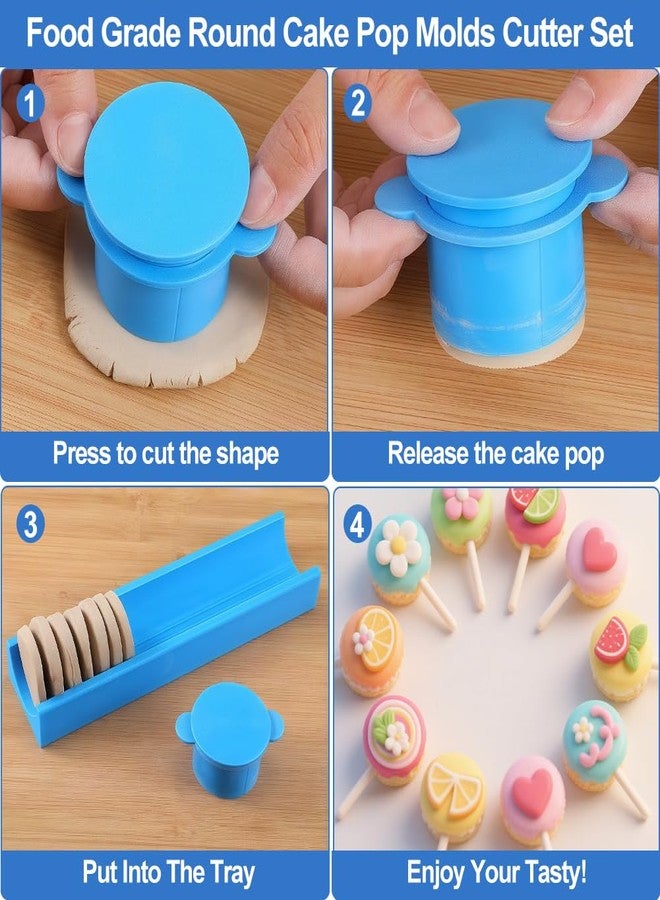 SEILETOO Round Cake Pop Mold with 9-Inch Tray, SEILETOO Circle Cake Pop Cutter and Pusher, Baking Molds Kit for Parties, Wedding,Home Desserts Making - Image 5