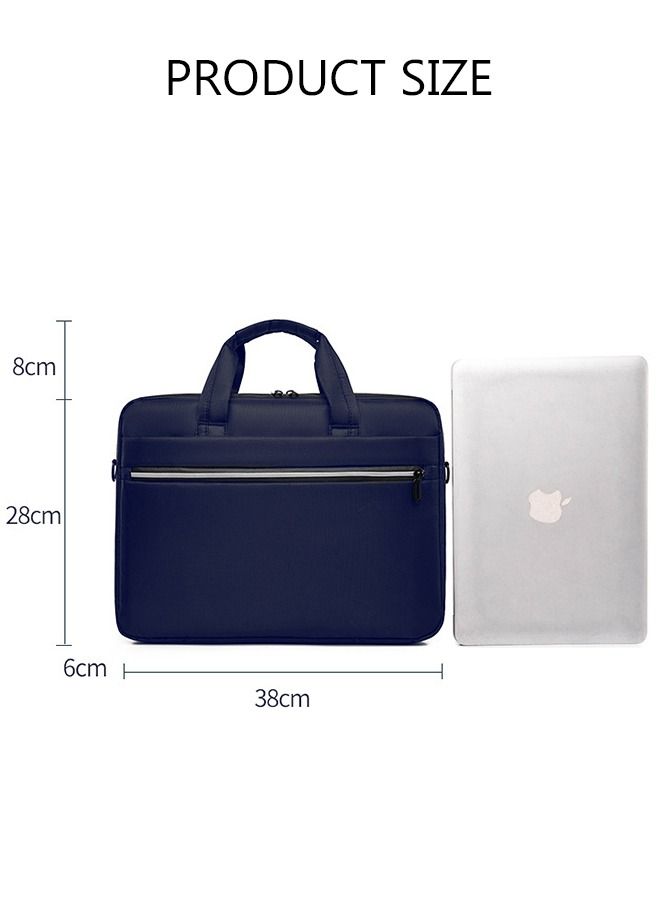DUNISO 15.6 Inch Laptop Bag Lightweight Large Capacity Computer Bag Travel Business Briefcase Water Resistance Shoulder Messenger Bag for Men and Women Work Office School (Blue)  - Image 4