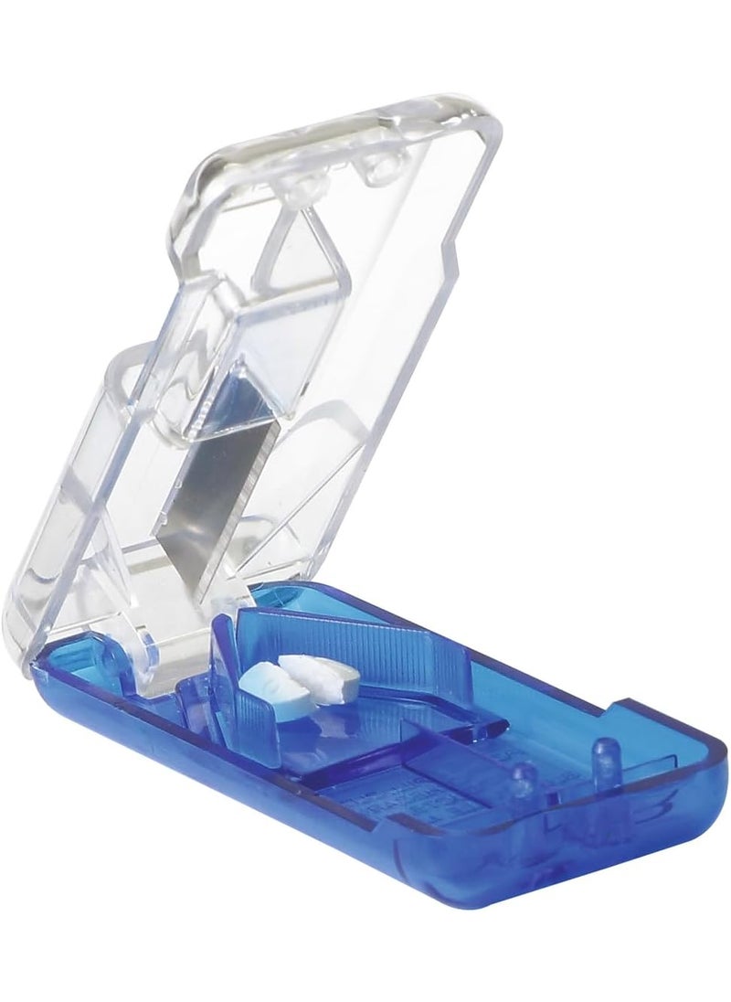 Ezy Dose Ezy Dose Pill Cutter and Splitter with Built-In Dispenser, Precise Cuts for Pills, Vitamins, and Tablets, Sharp Stainless Steel Blade, Compact Travel-Friendly Design, Durable, Assorted Colors May Vary 