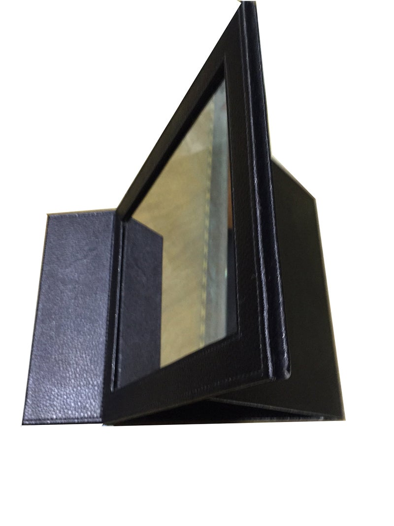 OSCAR Leather Case Tabletop Vanity Makeup Mirror – Portable Folding Mirror with Stand | 10 x 8 Inch Compact Travel & Desktop Mirror - Image 1