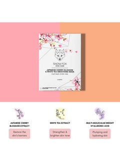 Snow Fox Skin Care Snow Fox Skincare Japanese Cherry Blossom & White Tea Soothing Mask 5 Mask  - Image 5
