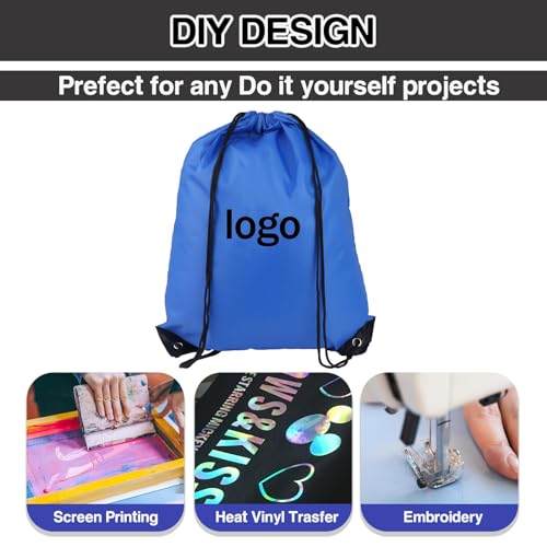 MAKABEE Drawstring Backpack 6Pcs Drawstring Gym Bags Black Draw String Bags Backpack for Sports, Gym, Travel, Swimming, Beach (6 Colors) - Image 4