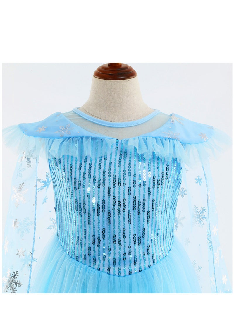 Arabest Princess Dresses, Summer Elsa Dresses, Short Sleeve Sarees, Princess Dresses, Party Costumes-140cm - Image 3