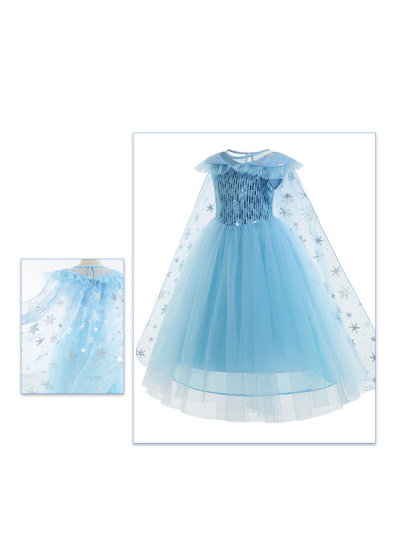 Arabest Princess Dresses, Summer Elsa Dresses, Short Sleeve Sarees, Princess Dresses, Party Costumes-140cm - Image 4