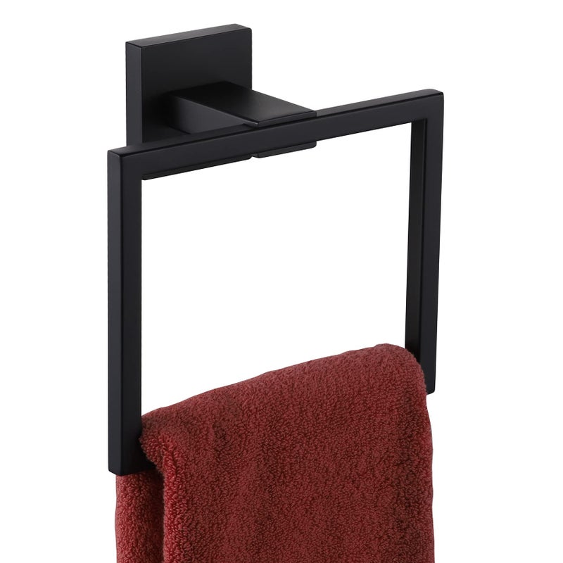 KOKOSIRI KOKOSIRI Hand Towel Ring Shower Towel Hanger Holder Bath Towel Holder Bathroom Lavatory Stainless Steel Wall Mount Matte Black B3004BK 