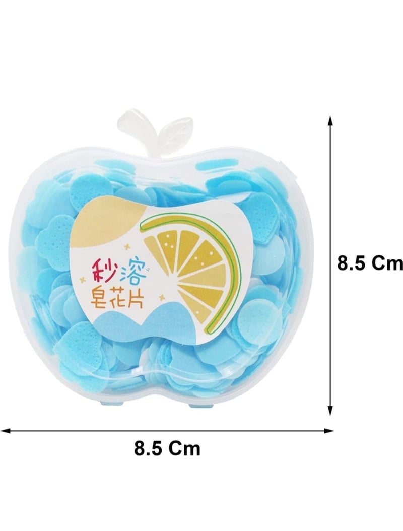 PREZONE Paper Soap Strips for Travel - 4Pcs Travelling Essentials for Kids, Men & Women | Dissolvable Soap Sheets for Hand Wash | Portable Flower Tube Petals | Apple Shape Bottle Paper Soap - Image 3