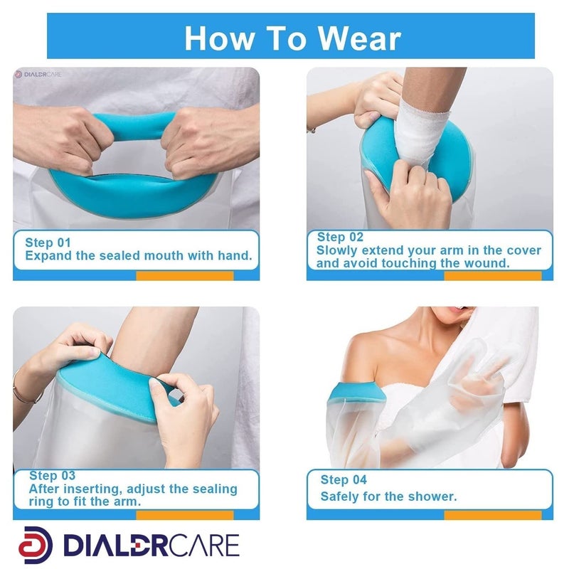 DIALDRCARE Waterproof Cast Covers for Shower – Hand Protector to Keeps Dry of Wounds, Bandage, Dressing (HAND CAST PROTECTOR) - Image 4