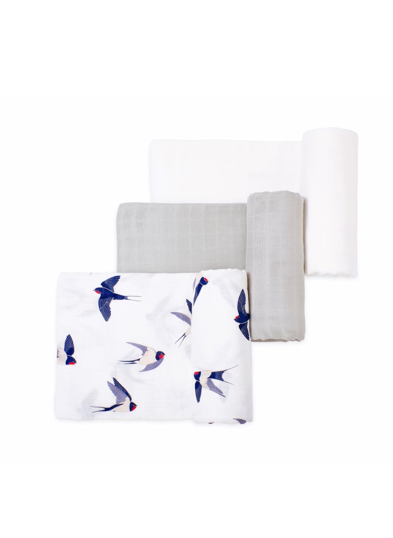 Anvi Baby Set of 3 Organic Bamboo Swaddle The Swallow  - Image 1