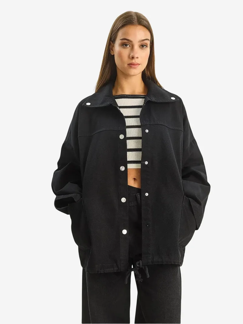 بيانكو لوتشي جاكيت جينز واسع بأزرار من لوكسي