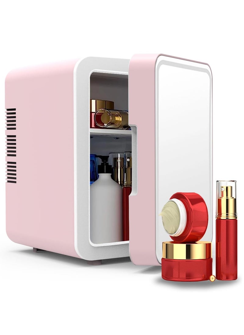 FlashHawk 6L Portable Mini Fridge Cooler and Warmer Small Personal Fridge for Skin Care, Cosmetics, Drinks, Food, Great for Bedroom, Office, Car Fridge, Dorm (Pink)  - Image 1