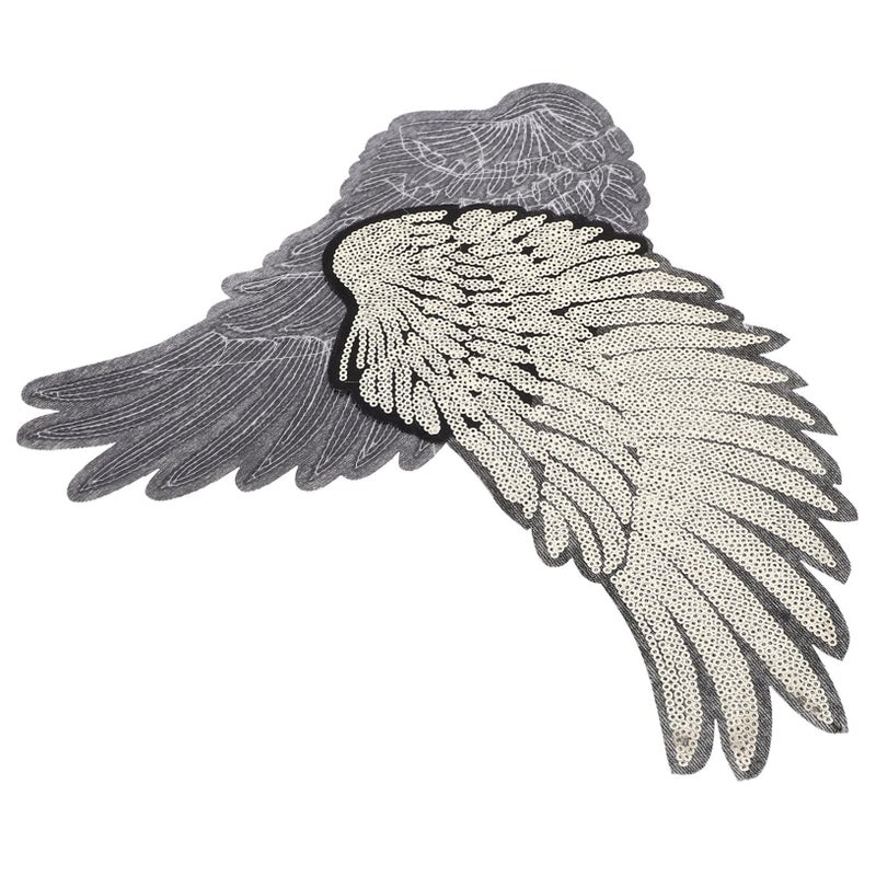 Black Embroidery Wings Patches With Rhinestones For Clothing Repair Craft Decor - Image 2