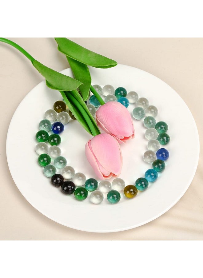 50 Pcs Beautiful Player Marbles Bulk For Marble Games Multiple Colors(1 Whistle For Free)
