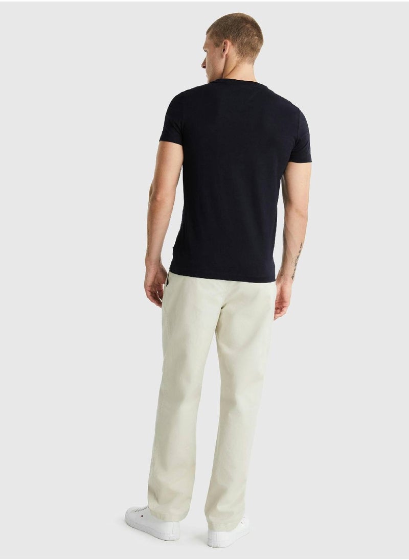 TOMMY HILFIGER Men's Hilfiger Roundel Logo T-Shirt - Cotton, Blue  - Image 3