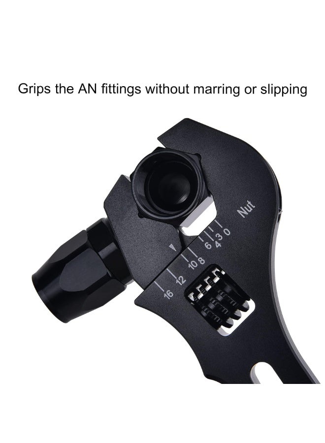 Adjustable Wrench Spanner 3AN-16AN Black Aluminum Alloy - Image 3