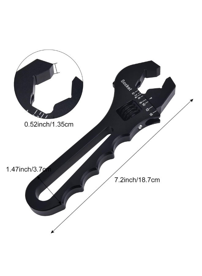Adjustable Wrench Spanner 3AN-16AN Black Aluminum Alloy - Image 4